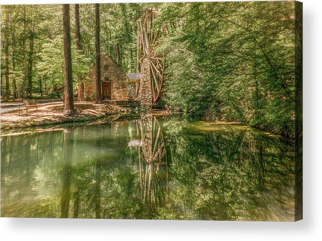 Berry College Acrylic Print featuring the photograph The Old Mill at Berry College by Marcy Wielfaert
