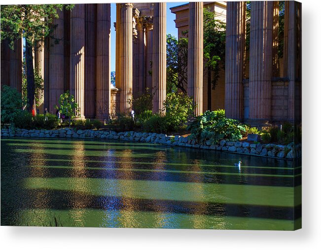 Palace Of Fine Arts Acrylic Print featuring the photograph The Palace Pond by Bonnie Follett