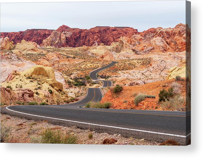 Nevada Acrylic Print featuring the photograph The Perfect Road by Mary Hone