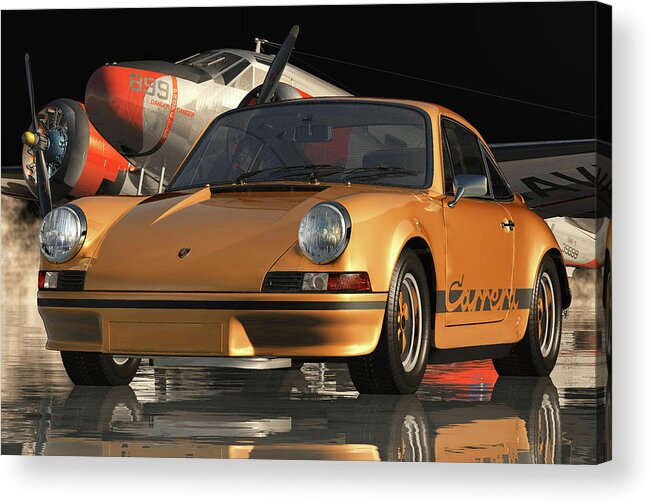Porsche Acrylic Print featuring the digital art The Porsche 911 Is Considered A Classic by Jan Keteleer