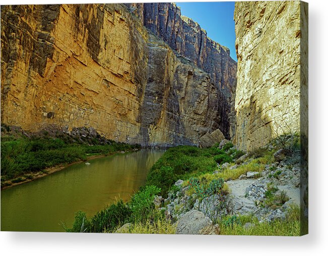 Bbnp Acrylic Print featuring the photograph The Rio Grande River In Santa Elena Canyon by Mike Schaffner