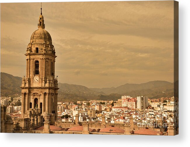 Malaga Acrylic Print featuring the photograph The rooftops of Malaga 2 by Yavor Mihaylov