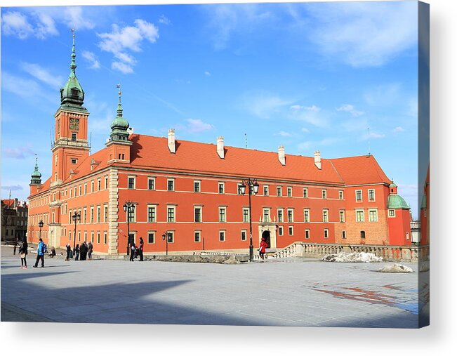 People Acrylic Print featuring the photograph The Royal Castle Square, Warsaw by Pejft