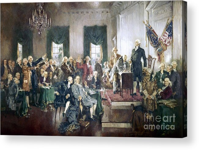 Congress Acrylic Print featuring the painting The Signing of the Constitution of the United States in 1787 by Howard Chandler Christy
