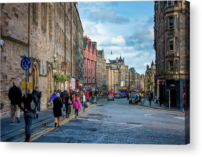Edinburgh Acrylic Print featuring the digital art The Streets of Edinburgh by SnapHappy Photos