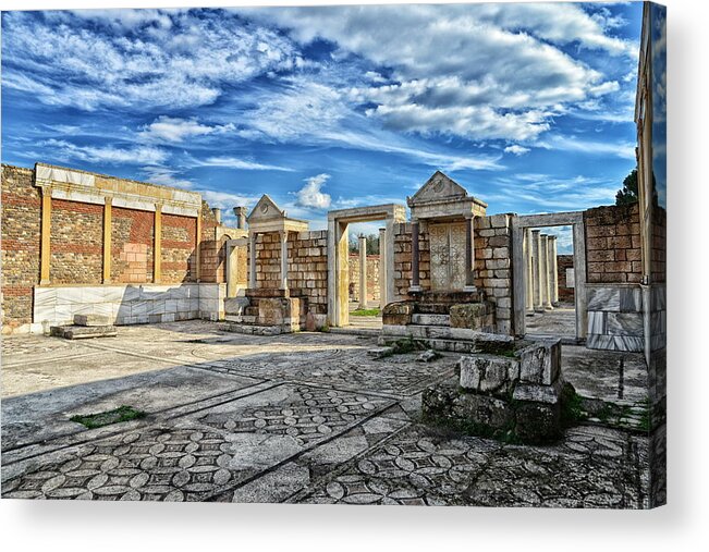 Roman Acrylic Print featuring the photograph The synagogue main hall in Sardis by Emreturanphoto