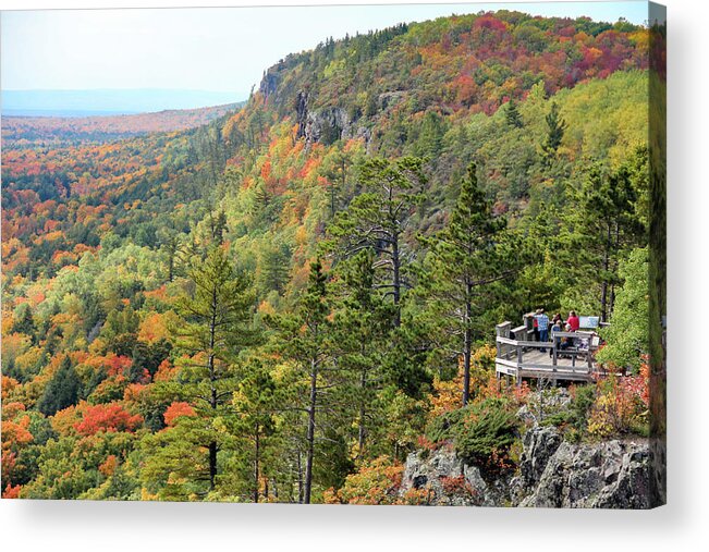 Porcupine Mountains Wilderness State Park Acrylic Print featuring the photograph The Viewing Platform by Robert Carter
