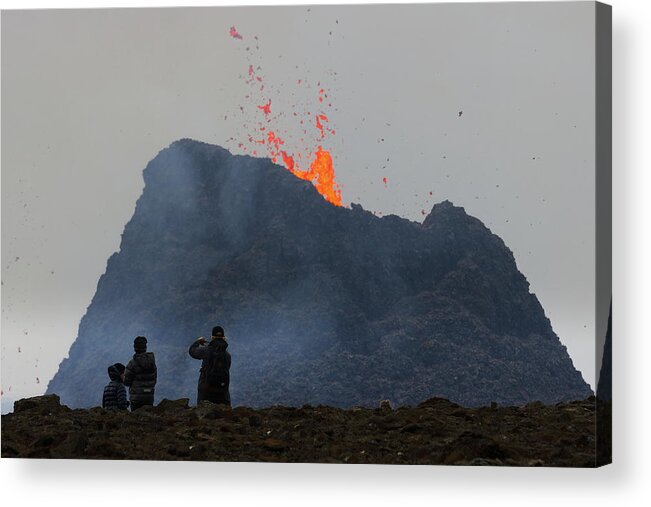 Volcano Acrylic Print featuring the photograph The visitors by Christopher Mathews