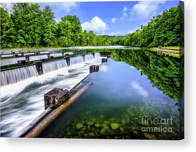 River Acrylic Print featuring the photograph The Weir Dam at South Holston by Shelia Hunt