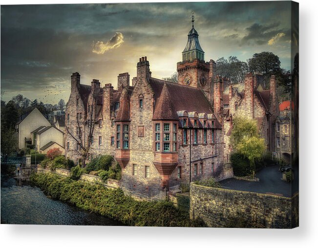 Ancient Acrylic Print featuring the photograph The Well Court - Dean Village by Micah Offman