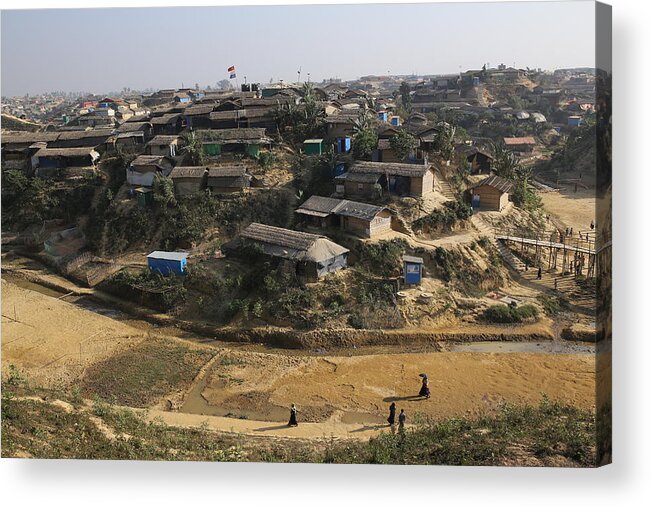 Refugee Camp Acrylic Print featuring the photograph The world’s largest Rohingya refugee camps in Cox’s Bazar by Rehman Asad