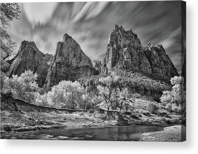 Patriarchs Acrylic Print featuring the photograph Three Patriarchs, Zion by Bryan Rierson