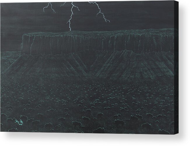 Doug Miller Acrylic Print featuring the painting Thunder Visions by Doug Miller