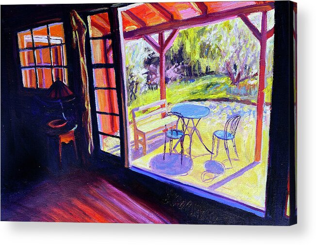Covid Acrylic Print featuring the painting Time Keeps On Ticking at 11 am by Bonnie Lambert