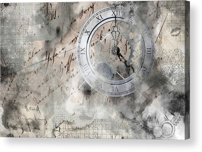 Digital Acrylic Print featuring the digital art Time Machine by Art by Gabriele