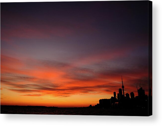 Toronto Acrylic Print featuring the photograph Toronto Sunset by Kreddible Trout