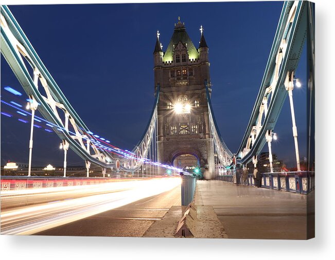 Sky Acrylic Print featuring the photograph Tower bridge in midnight by Vaclav Sonnek