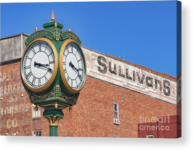 Antique Acrylic Print featuring the photograph Town Clock Lincoln Nebraska by Jerry Fornarotto