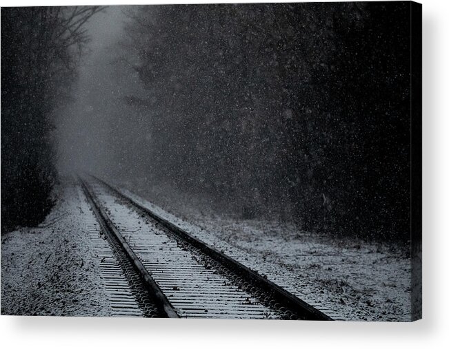 Train Acrylic Print featuring the photograph Tracks in the Snow by Denise Kopko