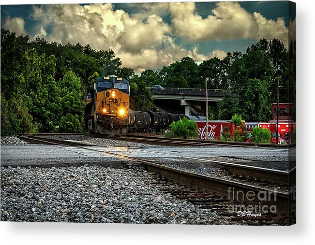 Trains Acrylic Print featuring the photograph Train and Tracks by DB Hayes