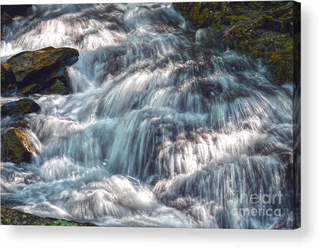 Triple Falls Acrylic Print featuring the photograph Triple Falls On Bruce Creek 15 by Phil Perkins