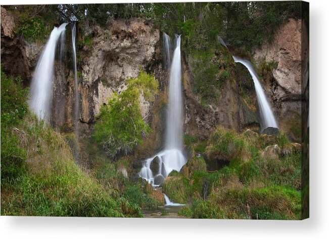 Photographs Acrylic Print featuring the photograph Triple Waterfall in Colorado by John A Rodriguez