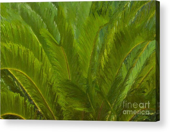 Tropical Acrylic Print featuring the painting Tropical Sago Palm by Dale Powell