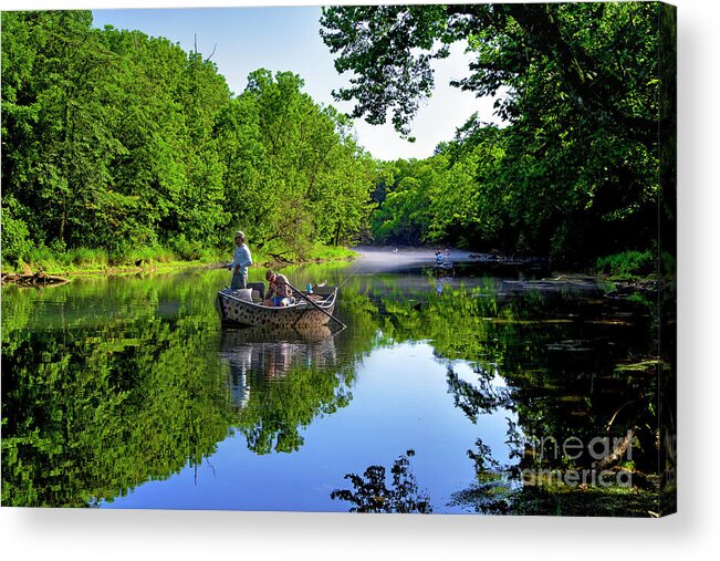 South Fork Acrylic Print featuring the photograph Trout Fishing on the South Fork by Shelia Hunt
