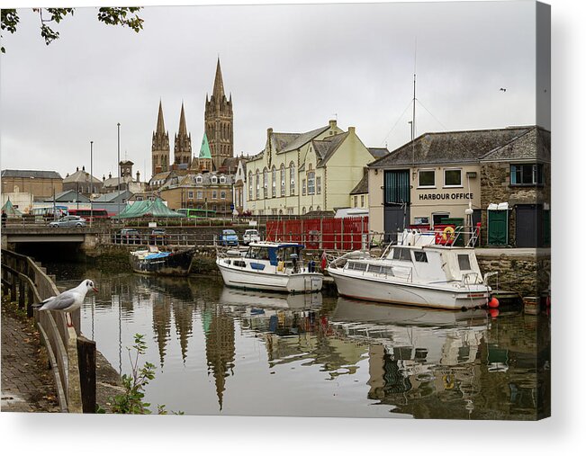 Cathedral Acrylic Print featuring the photograph Truro, Cornwall by Shirley Mitchell