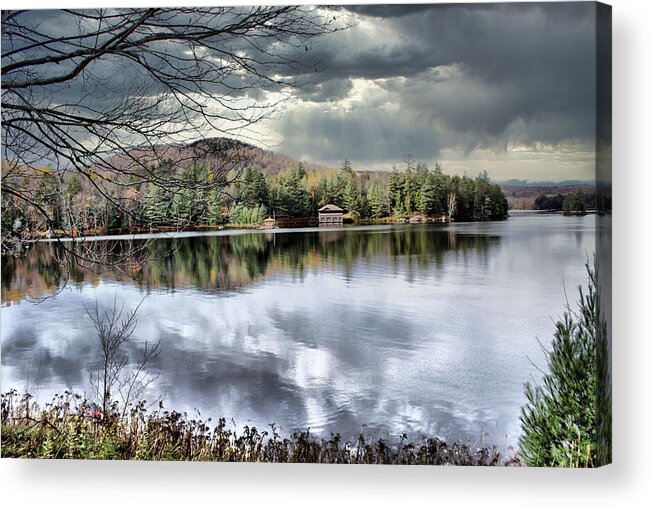 Lake Acrylic Print featuring the photograph Tupper Lake Storm Clouds by Russel Considine