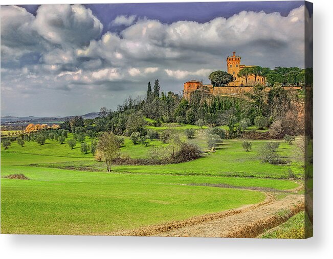 Tuscany Acrylic Print featuring the photograph Tuscany in Verdant Spring by Marcy Wielfaert