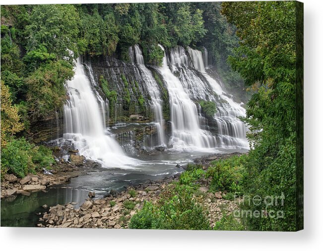 Twin Falls Acrylic Print featuring the photograph Twin Falls 14 by Phil Perkins