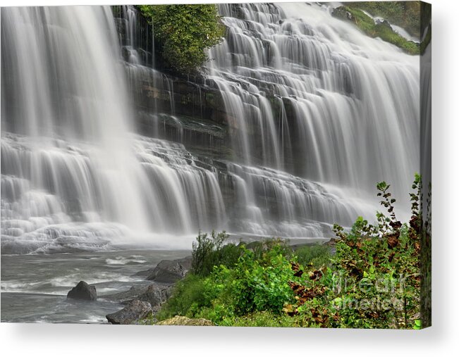 Twin Falls Acrylic Print featuring the photograph Twin Falls 20 by Phil Perkins