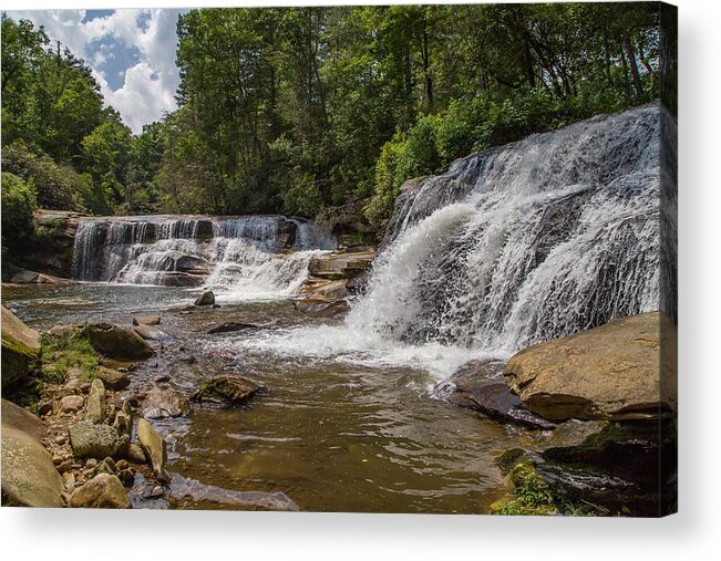 Water Acrylic Print featuring the photograph Twin Waterfalls by Kevin Craft