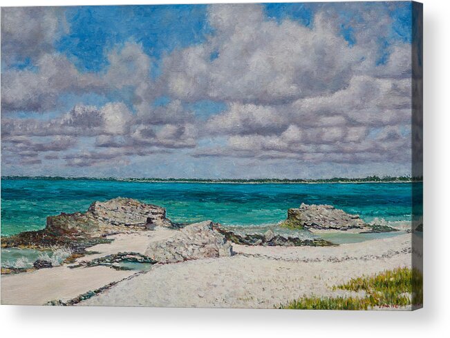Cloudy Sky Acrylic Print featuring the painting Under The Cloudy Sky by Ritchie Eyma