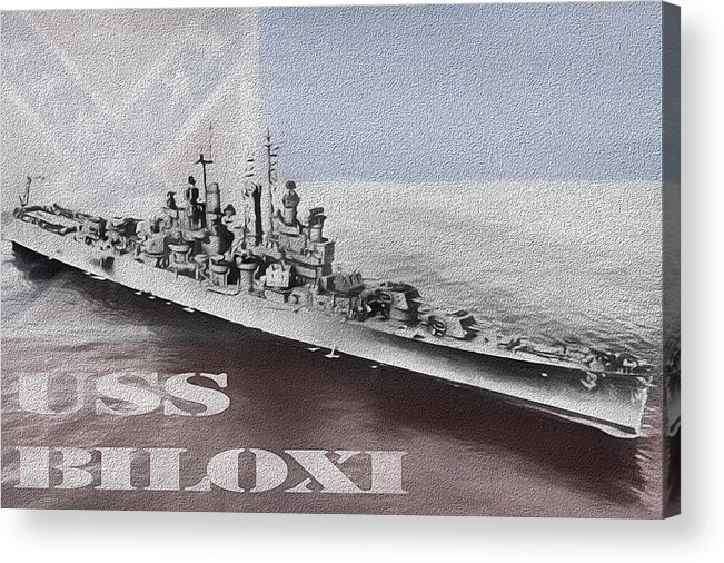 Cruiser Acrylic Print featuring the photograph USS Biloxi by JC Findley
