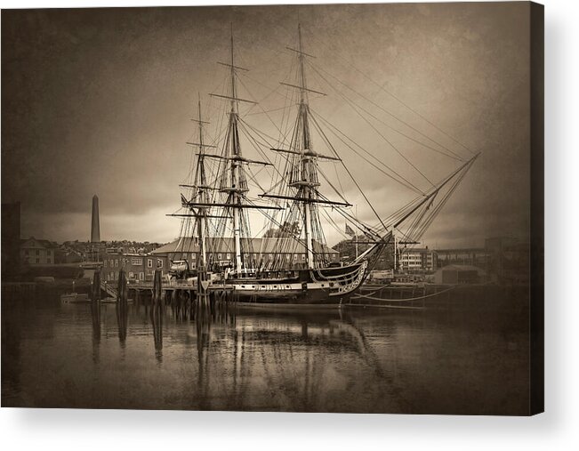 Boston Acrylic Print featuring the photograph USS Constitution Boston Vintage by Carol Japp