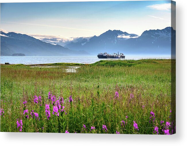 Valdez Acrylic Print featuring the photograph Valdez Tanker by Will Wagner