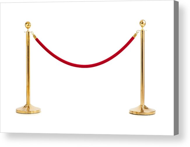 Event Acrylic Print featuring the photograph Velvet rope isolated by GlobalStock