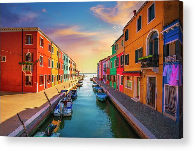 Burano Acrylic Print featuring the photograph Burano Late Afternoon by Stefano Orazzini