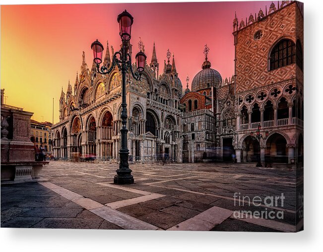 Basilica Acrylic Print featuring the photograph Venice St Mark's Basilica by The P