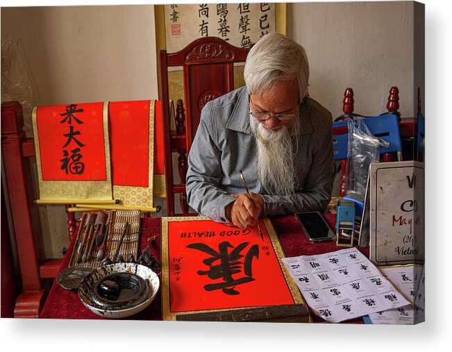 Vietnam Acrylic Print featuring the photograph Vietnam Teacher by Bill Cubitt