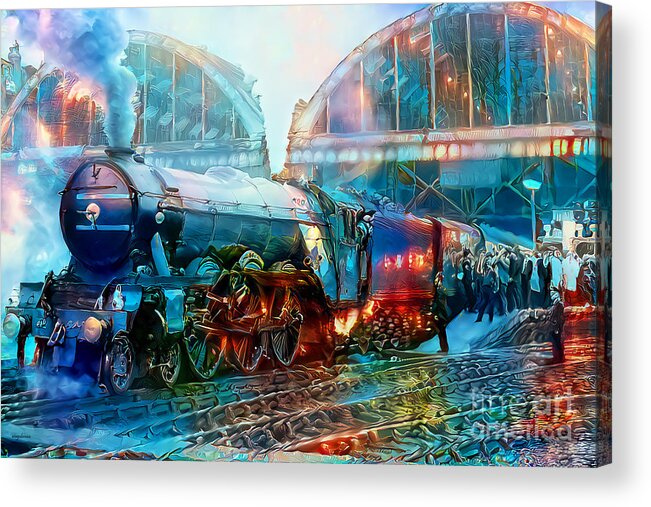 Wingsdomain Acrylic Print featuring the photograph Vintage Nostalgic Steam Locomotive 20201203 by Wingsdomain Art and Photography