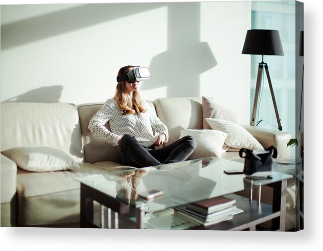 Domestic Room Acrylic Print featuring the photograph Virtual reality by JulPo