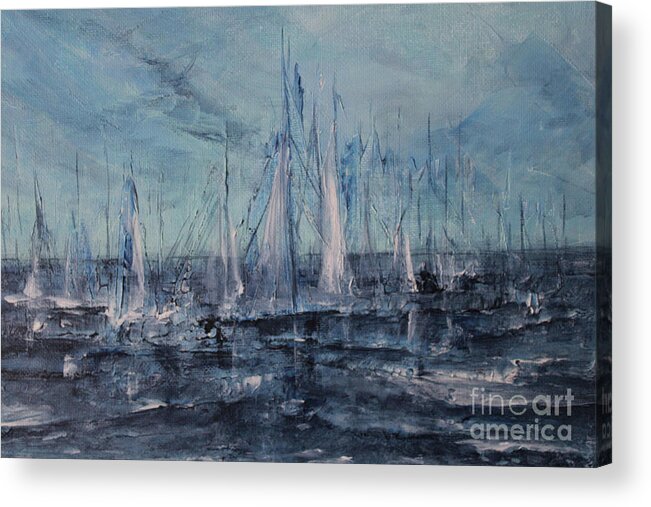 Abstract Acrylic Print featuring the painting Voyage by Jane See