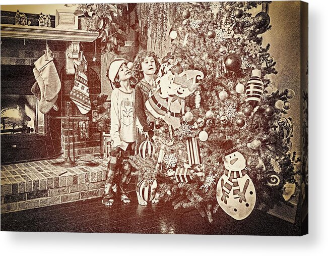 Boys Acrylic Print featuring the photograph Waiting For Santa by Jim Cook