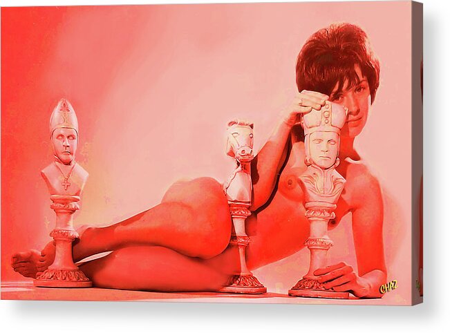 Nudes Acrylic Print featuring the photograph Wanna Play Chess by CHAZ Daugherty