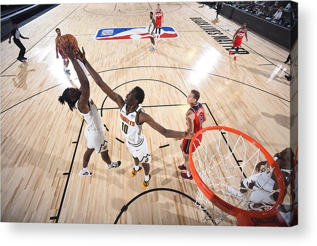 Nba Pro Basketball Acrylic Print featuring the photograph Washington Wizards v Denver Nuggets by Garrett Ellwood