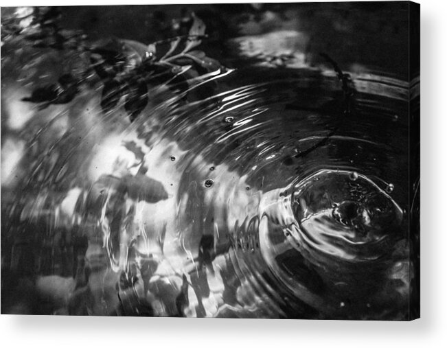 Ripples Acrylic Print featuring the photograph Water Ripples, Black and White by W Craig Photography