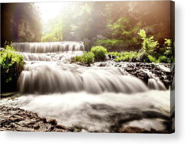  Acrylic Print featuring the photograph Waterfall Love by Nicole Engstrom